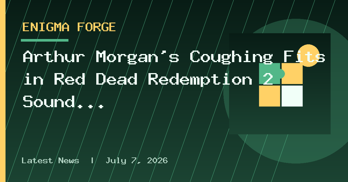 Arthur Morgan's Coughing Fits in Red Dead Redemption 2 Sound So Real