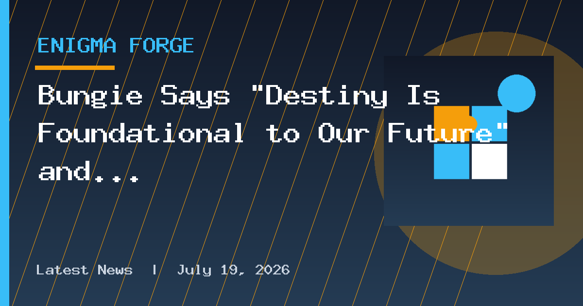 Bungie Says "Destiny Is Foundational to Our Future" and Admits Marathon