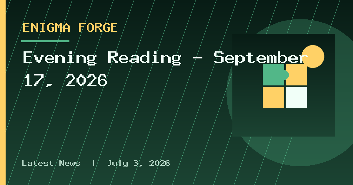 Evening Reading - September 17, 2026