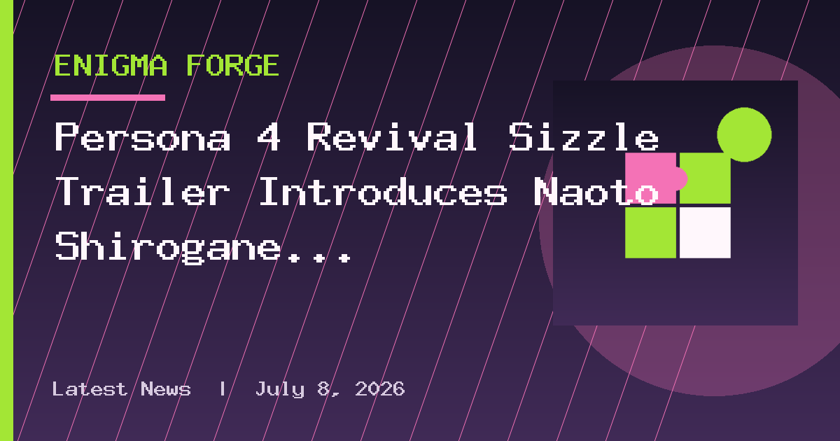 Persona 4 Revival Sizzle Trailer Introduces Naoto Shirogane