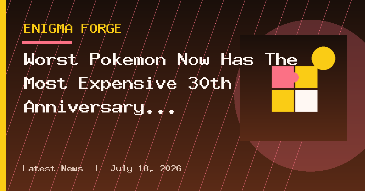Worst Pokémon Now Has The Most Expensive 30th Anniversary Merch